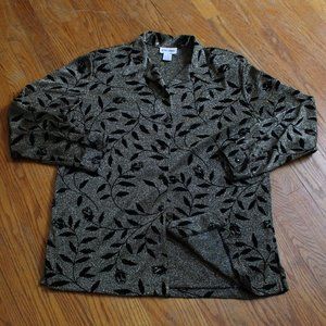 Vintage Alfred Dunner Metallic Button Down Shirt